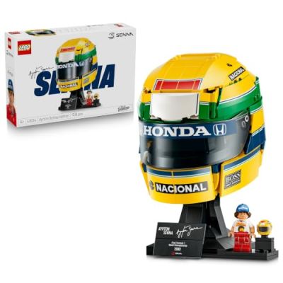 LEGO Editions Casque d’Ayrton Senna - Jeu de Construction - Maquette F1 - Décoration avec Minifigurine Collector - Cadeau pour Garçon dès 14 Ans ou Adulte Fan de Sport Automobile 43024