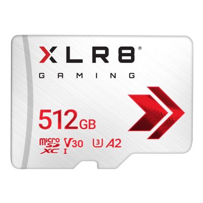 PNY 512GB XLR8 Gaming C10 U3 V30 A2 microSDXC Carte Mémoire Flash