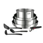 image produit Batterie de cuisine 8 Pièces Empilables Aluminium Revêtement Anti-adhésif Tous Feux Dont Induction Poignée Amovible Ingenio Emotion TEFAL