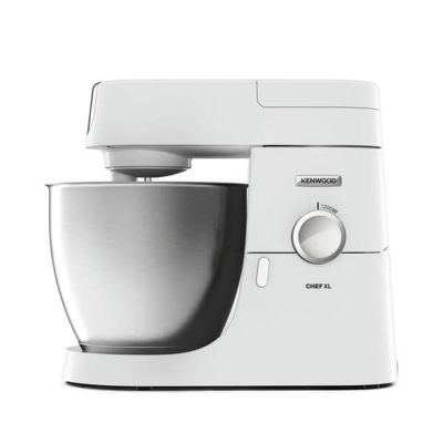 Kenwood Chef XL KVL4100W, Robot Pâtissier avec 3 Crochets et Fouets pour Pétrir, Idéal pour Monter et Mélanger, Bol de 6.7 L Lavable au Lave-Vaisselle, 1200W, Blanc