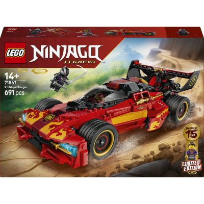 LEGO Ninjago Le Chargeur Ninja X-1 : 15e Anniversaire 71867 | Jouet pour ado dès 14 ans, moto et 3 minifigurines dont Kai, maquette de voiture de course, cadeau d’anniversaire, 691 pièces