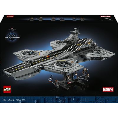 LEGO ǀ Marvel L’Héliporteur du Shield - Maquette de Porte-Avions pour Adulte - 6 Minifigurines Dont Captain America & Nick Fury - Décoration DIY pour Étagère - Cadeau Avengers pour Fan 76354