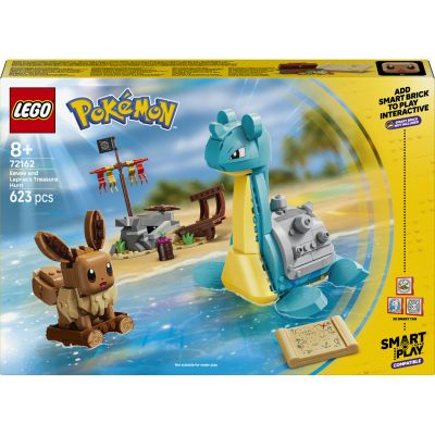 LEGO Pokémon Smart Play : Chasse au trésor d’Évoli et Lokhlass 72162 | SMART Brique non incluse, set Compatible, 3 Tags, 2 Figurines, idée cadeau pour garçon ou fille dès 8 ans, 623 pièces