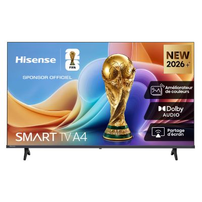 Hisense 32A4S - TV 2026 LED 32" (80 cm), Smart TV VIDAA, Dolby Audio & DTS HD, WiFi, Bluetooth, Mode Jeu, Noir