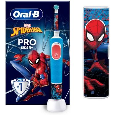 Oral-B Brosse à Dents Electrique Pro Kids, Spider-Man, Bleu et Rouge