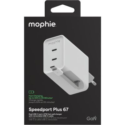Chargeur secteur MOPHIE 67W GaN USB-C x2 white