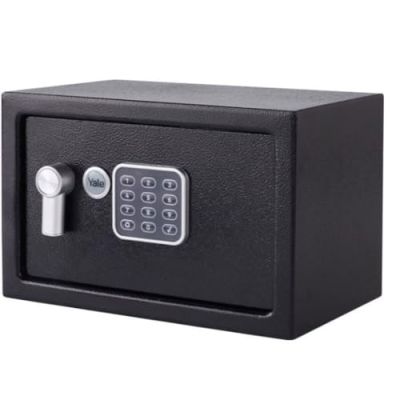 Yale Coffre-Fort à Alarme 130 DB - Small 8.6L - Noir - Serrure Electronique Code 3 à 8 Chiffres 20x31x20cm YEC/200/DB2