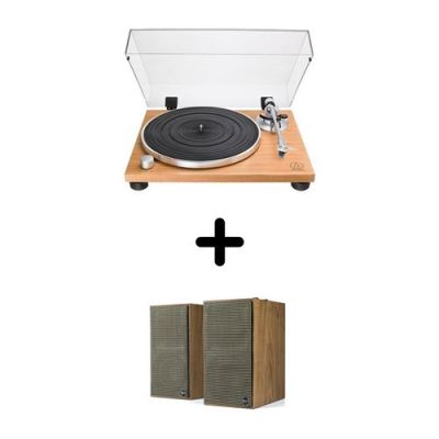 Platine vinyle Audio-Technica AT-LPW30TK + Enceintes amplifiées Klipsch The Fives Walnut vendues par paire