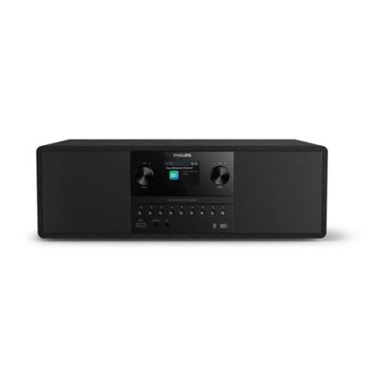 Philips TAM6500/10 Micro‑chaîne Musicale 100 Watts, Bluetooth 6.0, Auracast, Radio Dab+/FM, CD/USB/entrée Audio, Haut‑parleurs Bass‑Reflex, écran Couleur, télécommande, Plastique recyclé, Noir