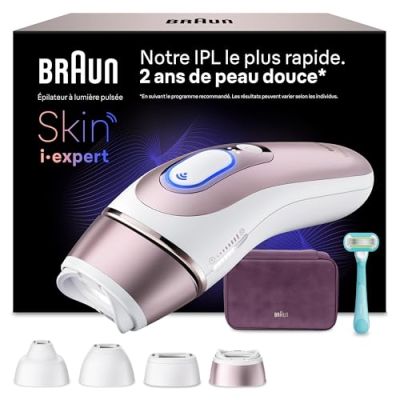 Braun Epilateur Lumiere Pulsee Intelligent Skin i·expert PL7431, Blanc