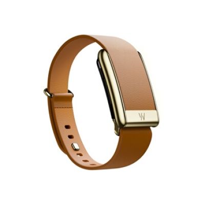 Bracelet Cuir Luxe Camel/Or Etroit S MG