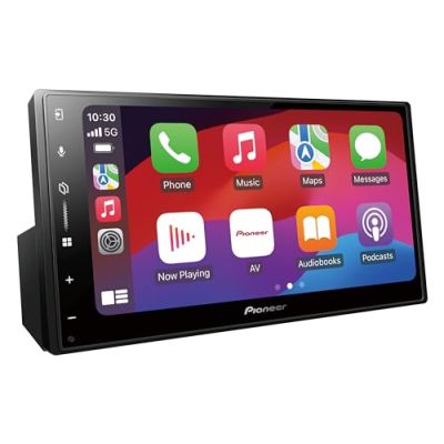 Pioneer SPH-DA77DAB Media Center 2DIN Panneau tactile capacitif 6,8"" avec Wi-Fi, Bluetooth, Apple CarPlay, Android Auto et DAB+ Égaliseur graphique 13 bandes, Noir