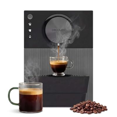 Cecotec Machine à Café Superautomatique Compacte Cremmaet Cube. 1350W, Système de Pressage 10g, Système de Pré-Infusion, 19 Bars, Système Thermoblock, 5 Niveaux de Mouture, Panneau de Contrôle Tactile