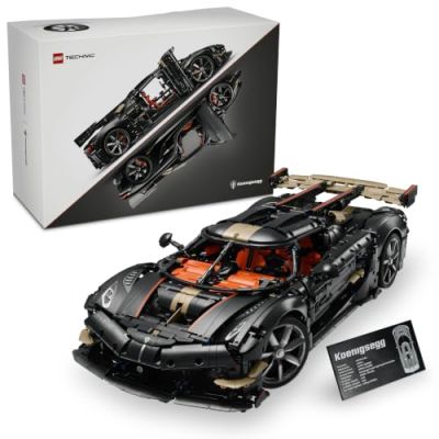 LEGO Technic Megacar Sadair's Spear de Koenigsegg 42232 | Maquette de voiture pour adulte, set STEM, moteur V8, suspension triplex, mode fantôme, cadeau sport automobile, 4104 pièces