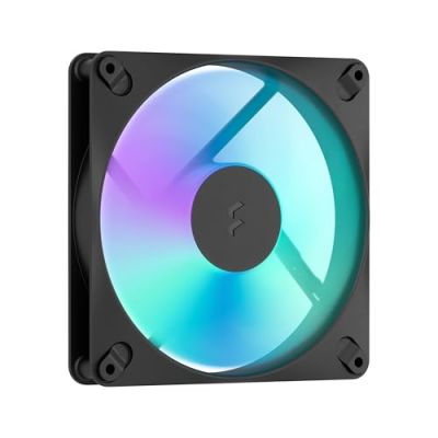 Fractal Design - Dynamic 3 – 14 RGB Black - Ventilateur PWM – Conception à pales profilées – Câble Daisy Chain – Roulement Rifle