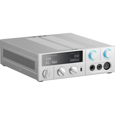 FIIO K17 R2R DAC de bureau et amplificateur de casque, entièrement équilibré, Roon Ready, AirPlay, lecture NAS, 4000 mW x 2 sorties (argent)