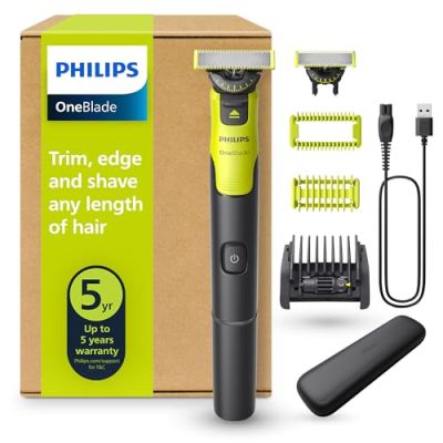 Philips OneBlade 360 avec connectivité Authentique Visage + Corps, Rasoir électrique, Tondeuse à Barbe, Technologie de Lame 360, 1 Lame 360, 1 Sabot réglable 5 en 1, 1 kit Corps, QP4631/65