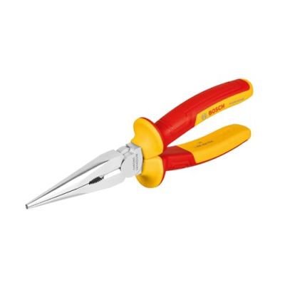 Bosch Professional pince VDE droite à bec long – 200 mm (certifiée jusqu'à 1 000 V, isolée avec des polyuréthanes thermoplastiques (TPU))