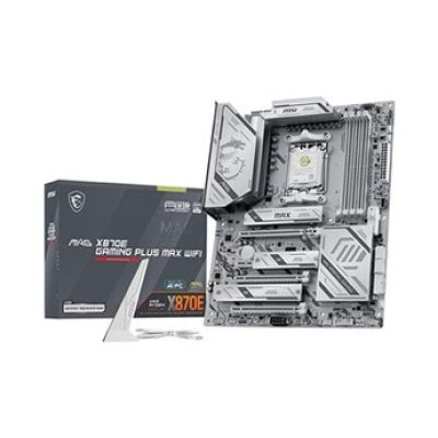 MSI MAG X870E Gaming Plus Max WiFi Carte mère ATX, AM5 | Pour AMD Ryzen 9000/8000/7000, VRM SPS 60A, DDR5 Memory Boost (8200+ MT/s OC), PCIe 5.0 x16, M.2 Gen5, Wi-Fi 7, 5G LAN