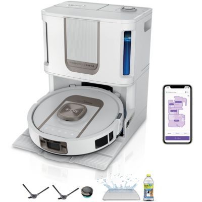 Shark - Robot Aspirateur Laveur  Powerdetect Thermacharged Blanc