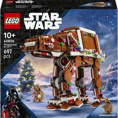 LEGO Star Wars AT-AT Walker Façon Pain d’Épices - Jouet - Loisirs Créatifs de Noël pour Enfant - Minifigurine de Dark Vador avec Sabre Laser - Décoration Festive - Cadeau Garçon 10 Ans ou Fan 40806
