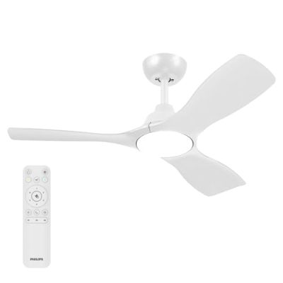 Ventilateur de plafond - Philips - Pales fixes - Lumière blanche réglable - Blanc - télécommande incluse