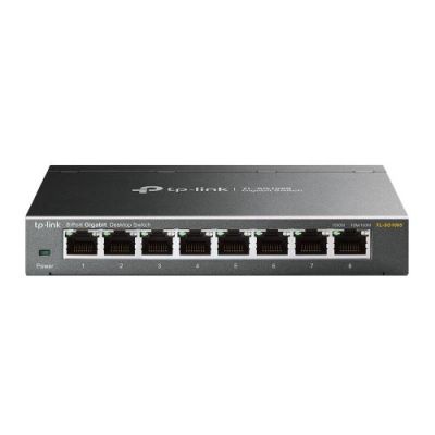 TP-Link TL-SG108S commutateur réseau Non-géré L2 Gigabit Ethernet (10/100/1000) Noir - Commutateurs réseaux (Non-géré, L2, Gigabit Ethernet (10/100/1000), Full Duplex, Montage Mural)