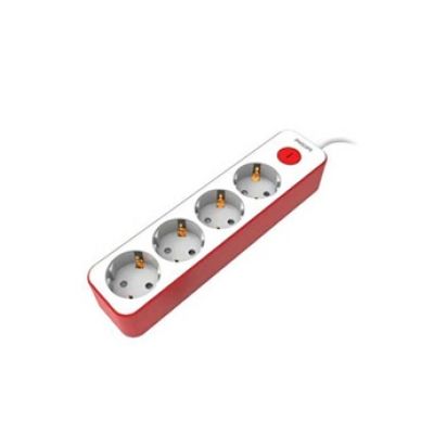 Multiprise Philips 4 prises 1,5 m Rouge