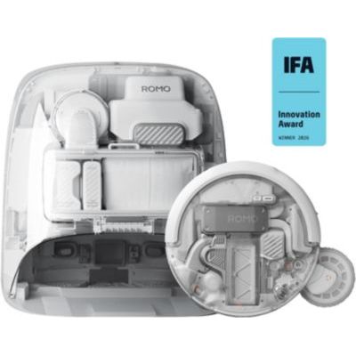 DJI ROMO P2 Robot Aspirateur Laveur Optimisé par l'IA, 36 000 Pa