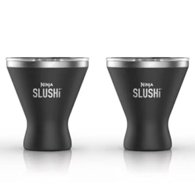 Ninja Lot de 2 gobelets à Cocktail isothermes Ninja SLUSHi 295 ML avec Couvercle, Accessoire Officiel, Noir, XSKMRG2BKEUK