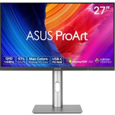ASUS ProArt Display PA278CGRV - Écran 27" QHD, IPS 144 Hz, 97 % DCI-P3, ΔE < 2, USB-C 96 W, Auto KVM, HDR400, Support Ergonomique, Light Sync, Durable.