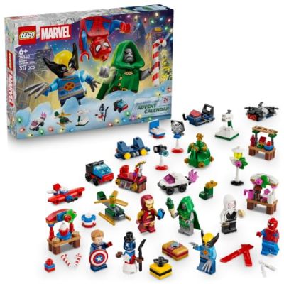 LEGO Marvel Le Calendrier de l’Avent 2026-76340 | Jouet pour garçon dès 6 ans, 24 surprises super-héros, avion et voiture, compte à rebours, cadeau de Noël, 317 pièces
