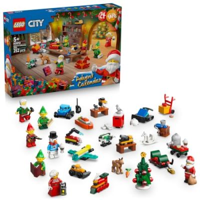 LEGO City Le Calendrier de l’Avent 2026 60510 | Jouets pour garçon 5 ans, compte à rebours de Noël, 24 surprises, 7 minifigurines, tapis de jeu, cadeau de Noël, 252 pièces