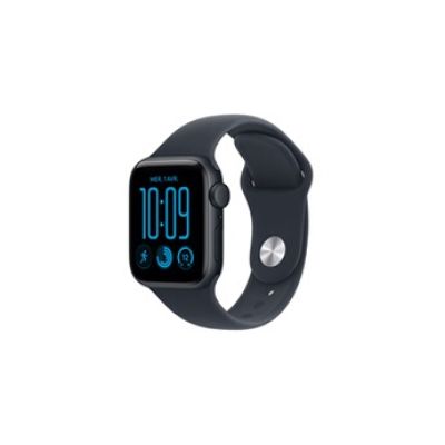 Apple Watch SE 3 (GPS + Cellular), Boîtier en Aluminium Minuit de 40 mm | Bracelet Sport bleu marine - M/L. Fitness + Sommeil + Suivi de cycle, Fréquence cardiaque, Signes vitaux, Sécurité