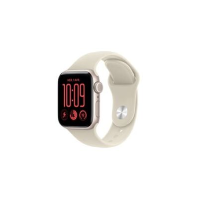 Apple Watch SE 3 (GPS + Cellular), Boîtier Aluminium lumière stellaire 44mm | Bracelet Sport sable - S/M. Fitness + Sommeil + Suivi de cycle, Fréquence cardiaque, Signes vitaux, Sécurité