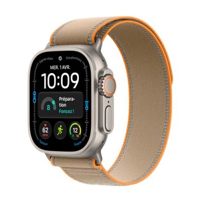 Apple Watch Ultra 4 GPS + Cellular, Boîtier en Titane Naturel de 49 mm | Boucle Trail sable - S/M. Suivi avancé de santé et de forme, autonomie de plus de 2 jours