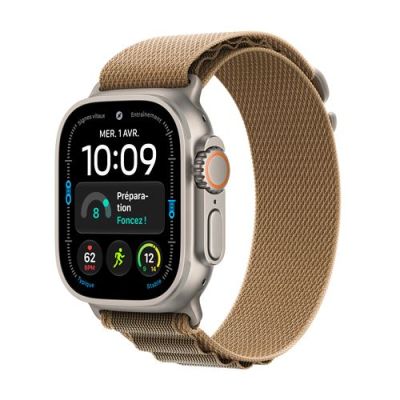 Apple Watch Ultra 4 GPS + Cellular 49 mm Boîtier en titane Naturel avec Boucle Alpine Désert - L
