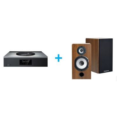 Amplificateur Hi-Fi Technics SA-C600EG-S Argent + une paire d'enceintes bibliothèque Cabasse Antigua MT32/2 Edition spéciale Noyer