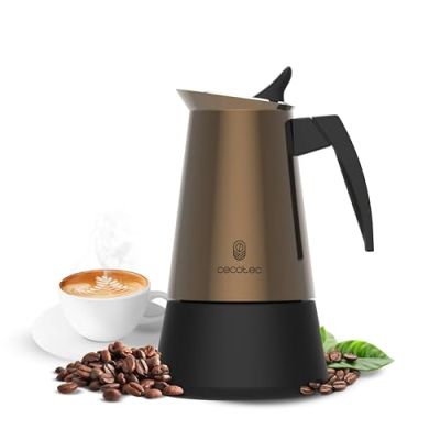 Cafetière italienne - CECOTEC - Piccolina 600 Gold - 6 tasses - 300 ml - Compatible induction