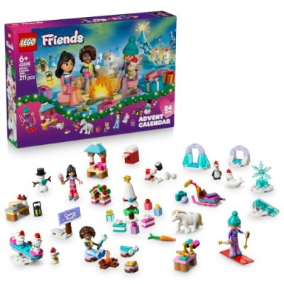 LEGO Friends Le Calendrier de l’Avent 2026-42698 | Jouet pour fille dès 6 ans, 24 surprises dont 3 mini-poupées, 6 figurines animales et accessoires, cadeau de Noël, 211 pièces