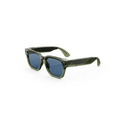 Meta Fury Vert foncé | Lunettes IA pour femme et pour homme — Meta AI, Caméra 12 Mpx, Traduction simultanée — Résolution 3K HD — 8+ heures d’autonomie — Verres bleu clair Atlantique