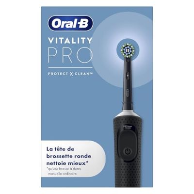 Oral-B Brosse à Dents Electrique Vitality Pro, Brossette, Noire | 3 Modes de Brossage dont Sensibilité pour les Gencives, Minuteur Intégré, Chargeur