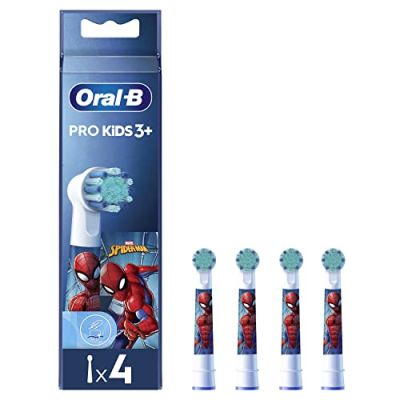 Oral-B Brossettes de Rechange Pro Kids, Spider-Man, Multicolores, Lot de 4