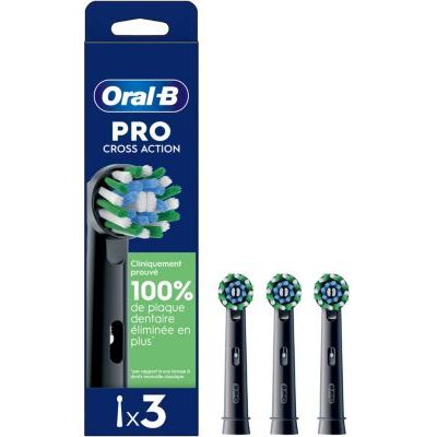 Brossettes pour brosse à dents Oral-B Pro Cross Action Noire - 3 unités