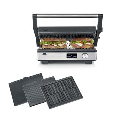 Severin Sevini Flex Grill Viande 3 en 1, Appareil à Panini, Gaufrier, 2000W