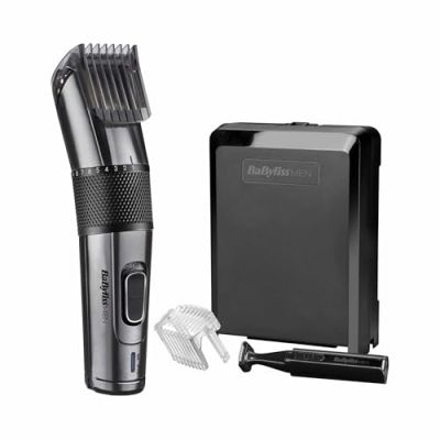 BaBylissMEN Tondeuse Cheveux Carbon Titanium pour cheveux et barbe et mini tondeuse de précision E978E