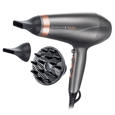 Remington Sèche-cheveux Professionnel [Soin Kératine & Huile d'Amande] Keratin Protect (2200W,3X Protection, Moteur AC longue durée, Ionique Céramique, 3 températures/2 vitesses, 3 accessoires) AC8820