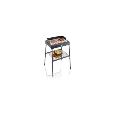 Barbecue électrique sur pieds - SEVERIN - PG8566 - 2200 W - Surface de cuisson 445 x 26 cm - Thermostat réglable - Noir