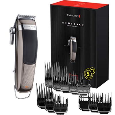 Remington Tondeuse Cheveux [Design Vintage] Heritage (Performance Pro, Lames Acier inoxydable lavables, Levier d'ajustement, 11 Sabots 1,5-25mm, Secteur/Sans fil-Batterie Lithium) Tondeuse HC9100
