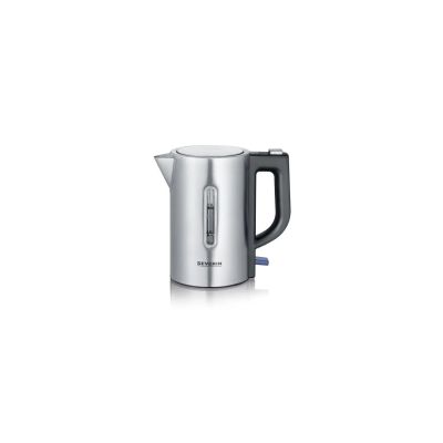 SEVERIN bouilloire de voyage sans BPA 1 100 W, Petite bouilloire d’une capacité de 0,5 L, Bouilloire électrique livrée avec 2 tasses et 2 cuillères, inox/noir, WK 3647